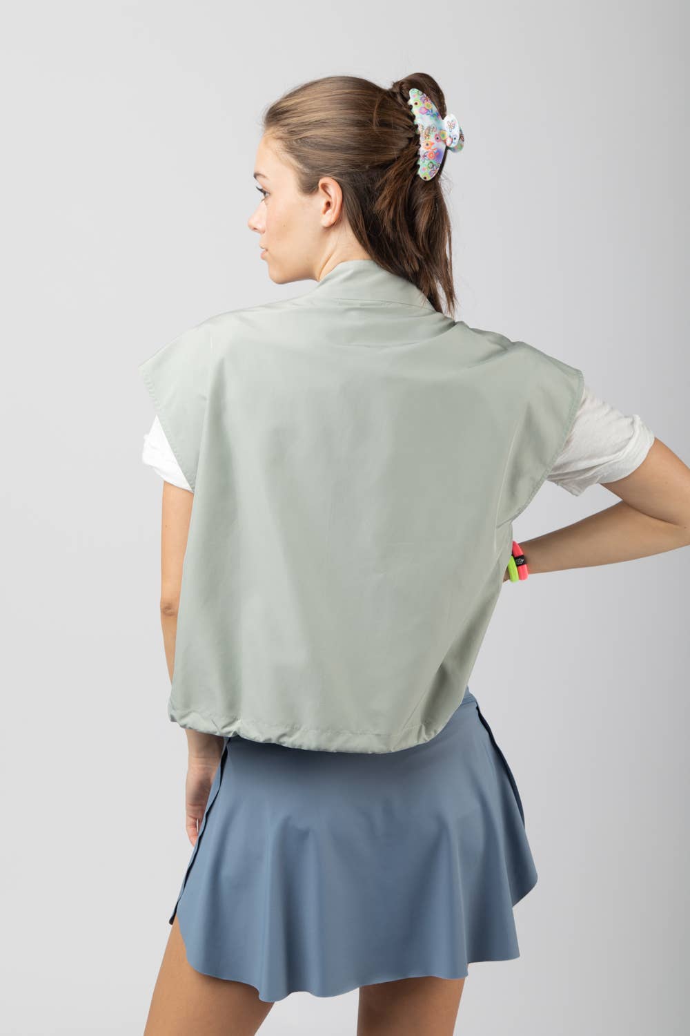 Tee Time Wind Breaker Top in Sage