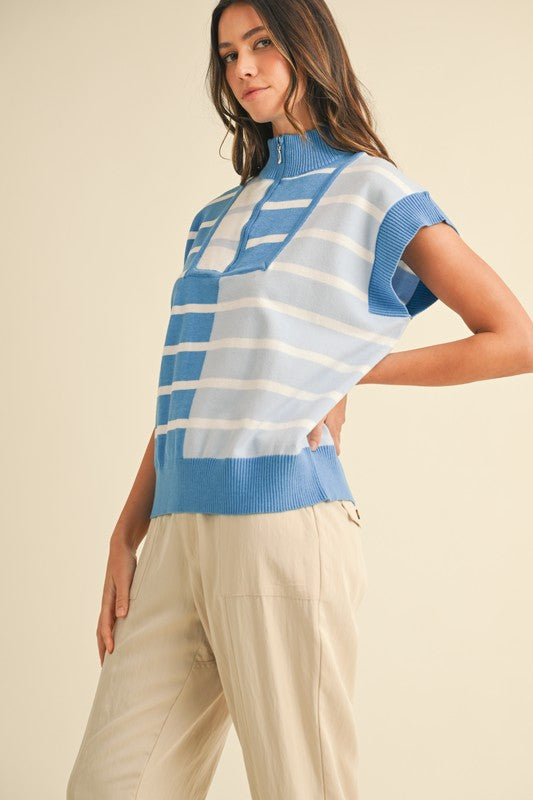 Soft Skies Sleeveless Sweater Top