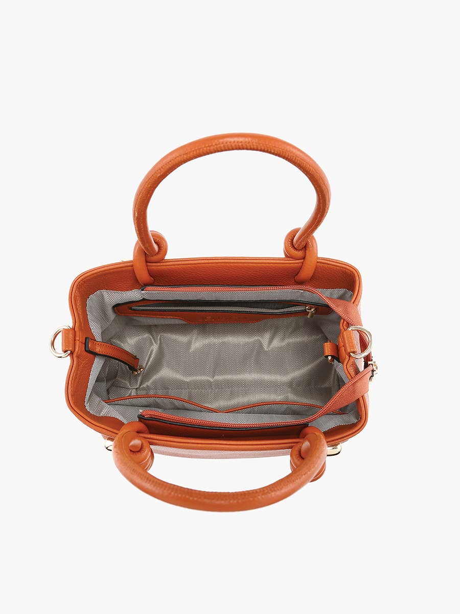 Blair Classic Satchel w/ Knotted Handles & Long Strap: Dark Slate