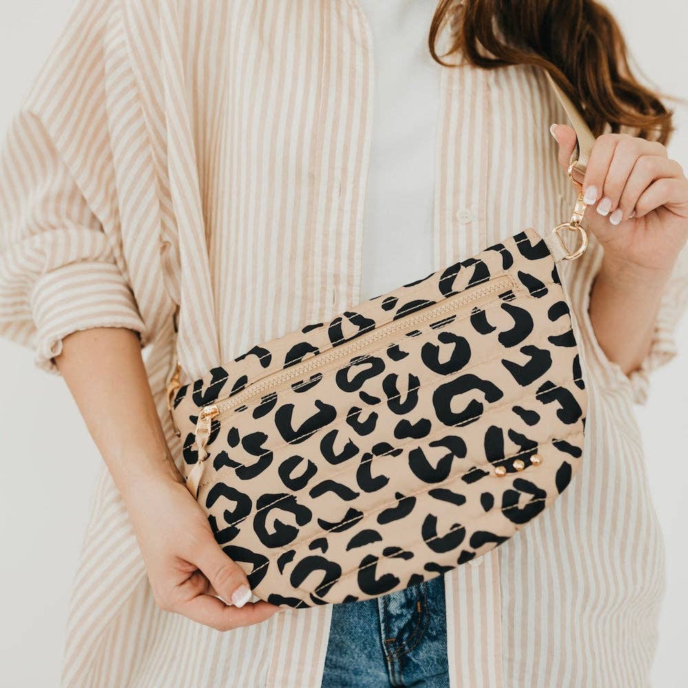 Jolie Puffer Bum Bag: Light Denim