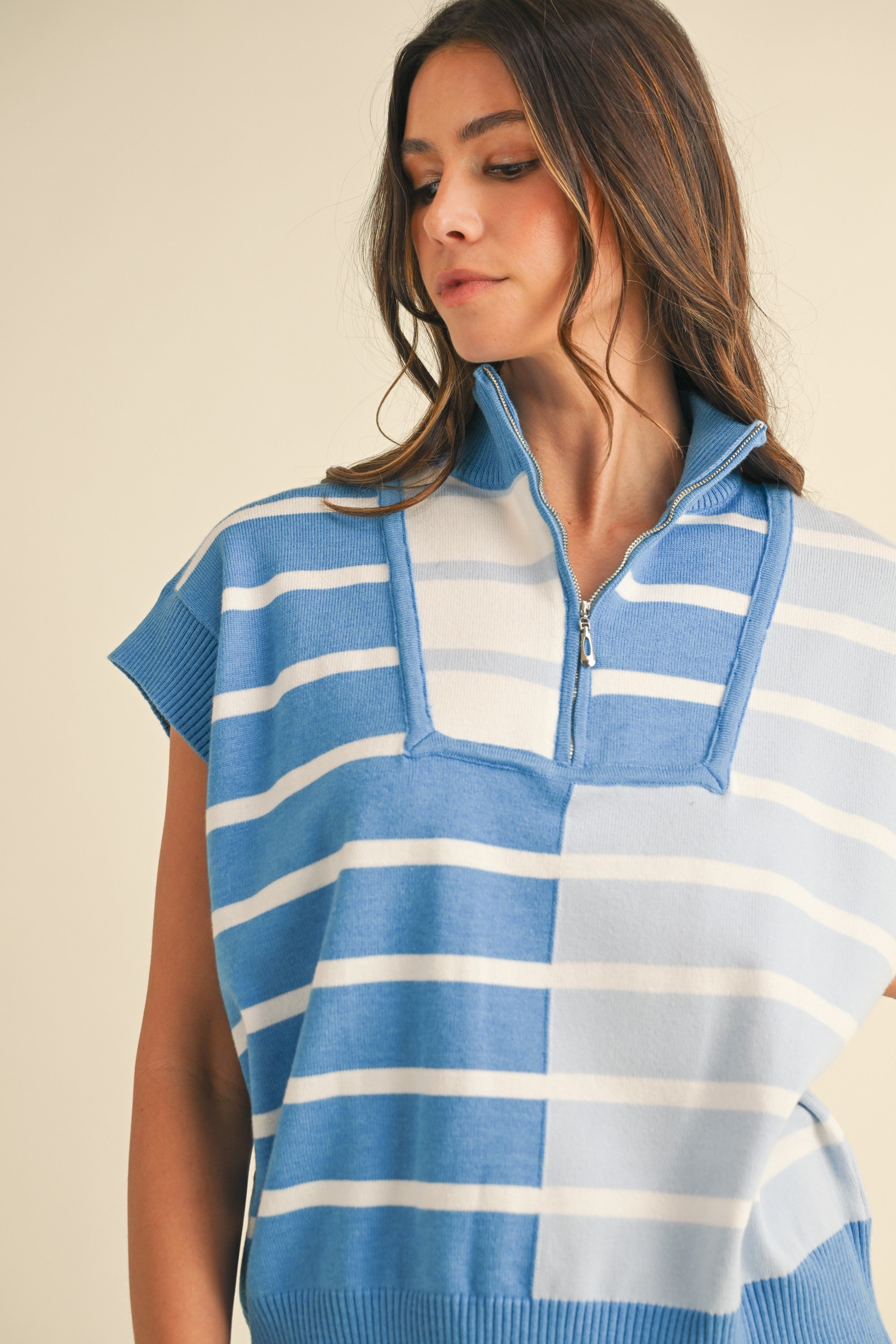 Soft Skies Sleeveless Sweater Top