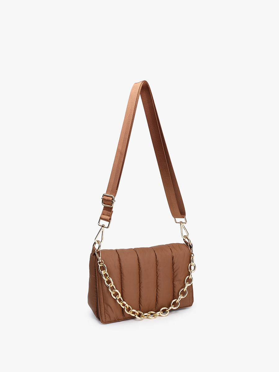 Lala Quilted Chain Crossbody: Navy