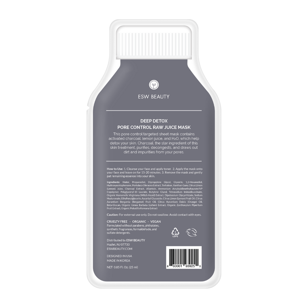 Deep Detox Pore Control Raw Juice Sheet Mask: With Peg Hole