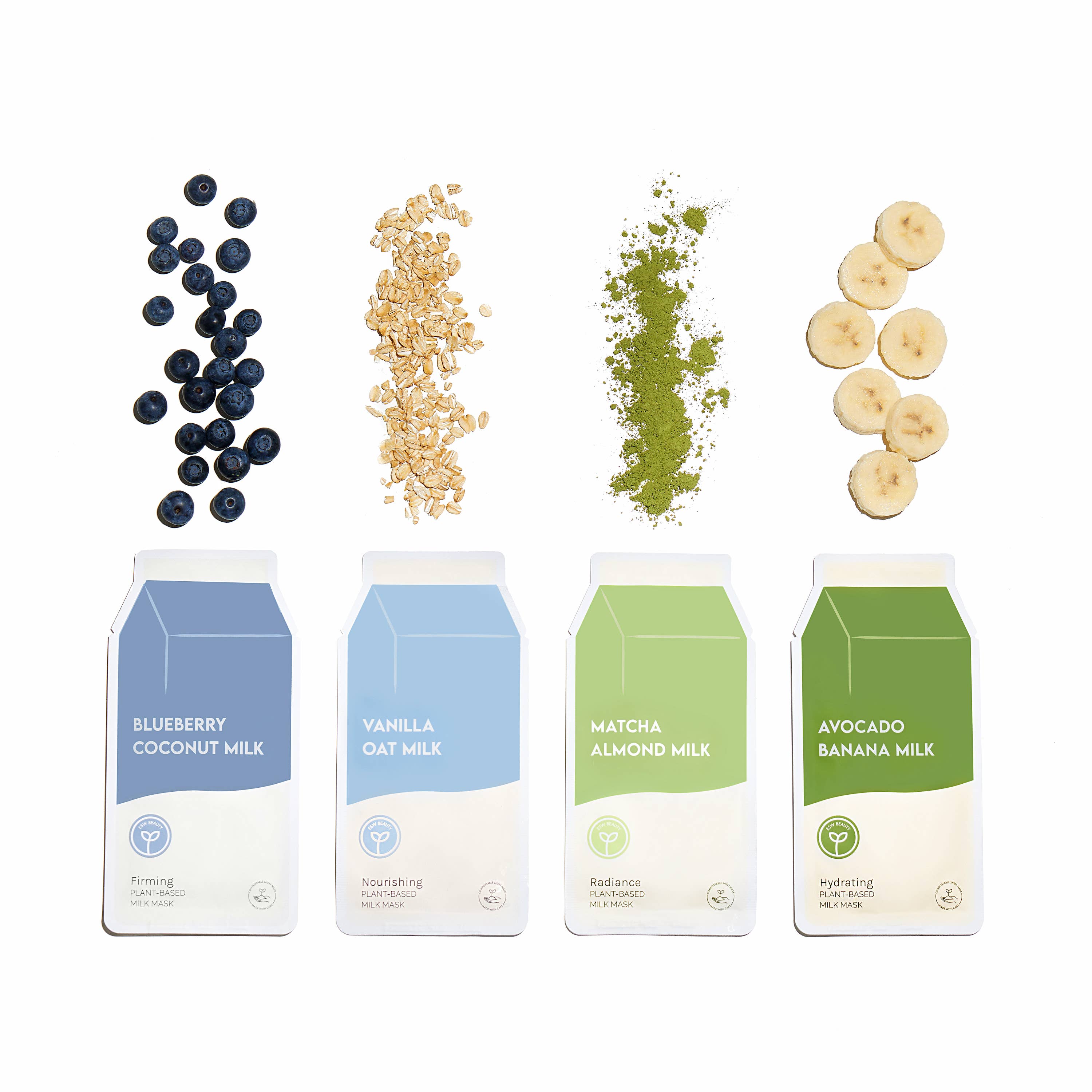 Avocado Banana Milk Hydrating Plant-Based Milk Sheet Mask: With Peg Hole