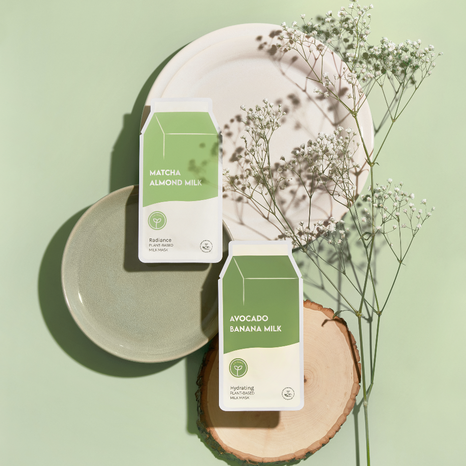 Avocado Banana Milk Hydrating Plant-Based Milk Sheet Mask: With Peg Hole