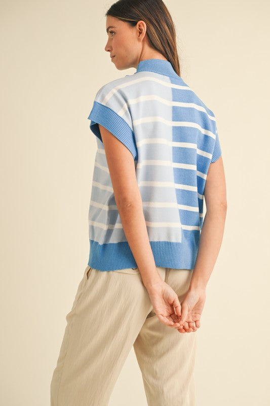 Soft Skies Sleeveless Sweater Top