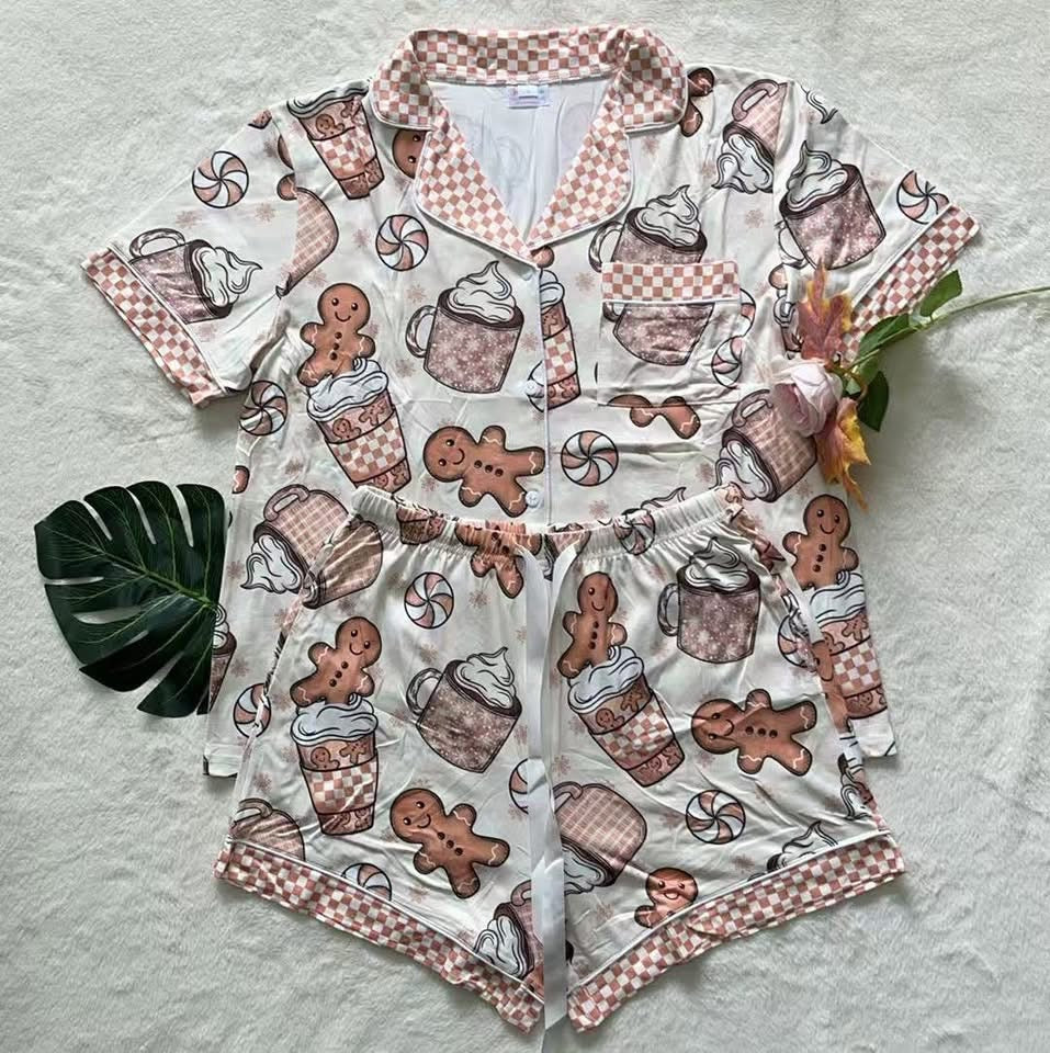 •PREORDER• Cookies & Cream Pajamas with Short Sleeves and Shorts