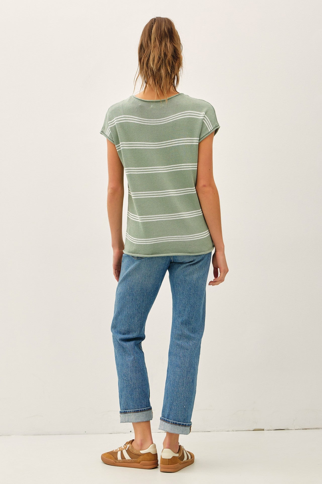Hello Morning Sage Knit Top