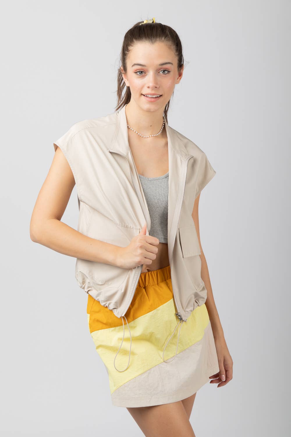 Tee Time Wind Breaker Top in Sage