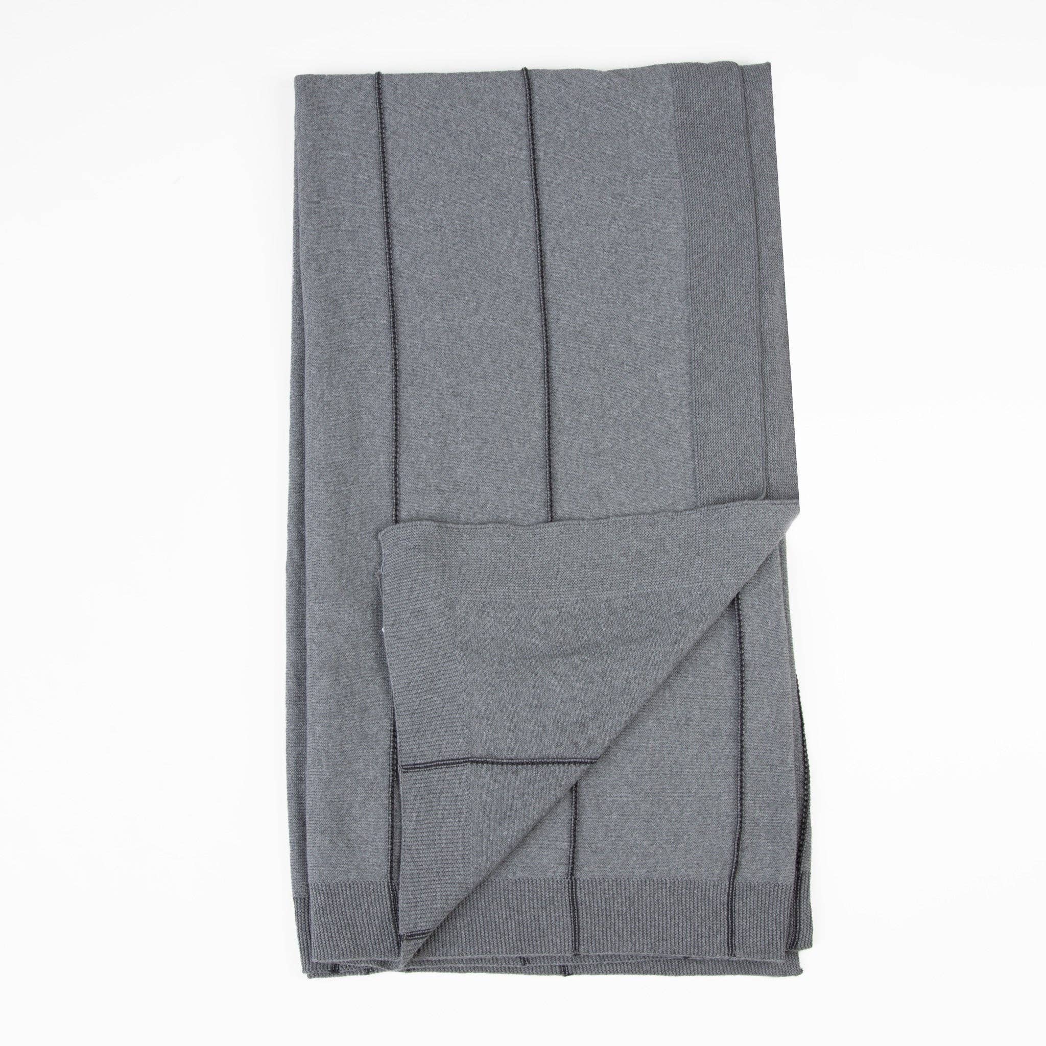 Anika Gray Striped Throw Blanket