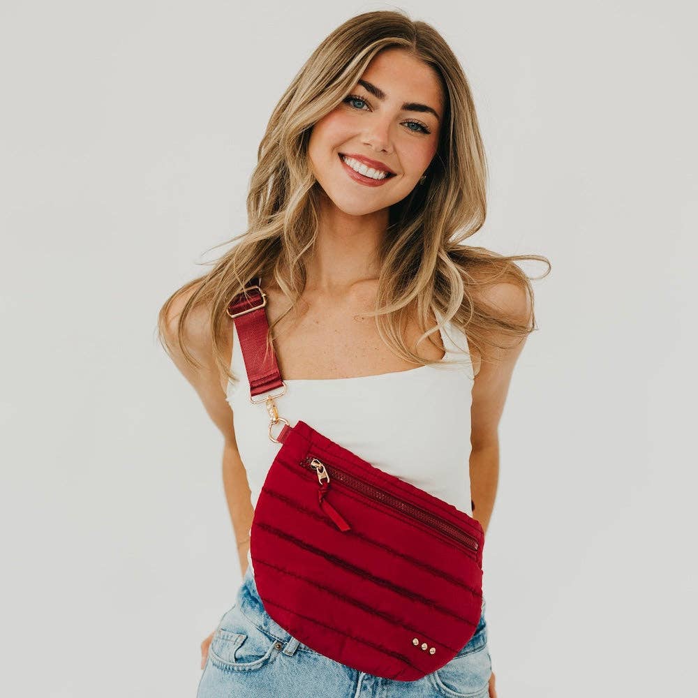 Jolie Puffer Bum Bag: Light Denim