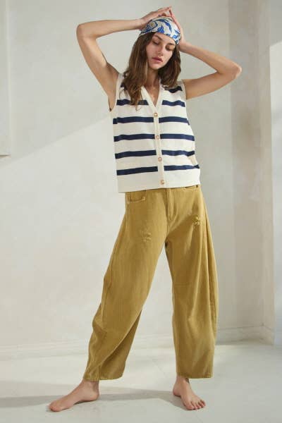 Sailor collection Striped Sweater Vest : Navy