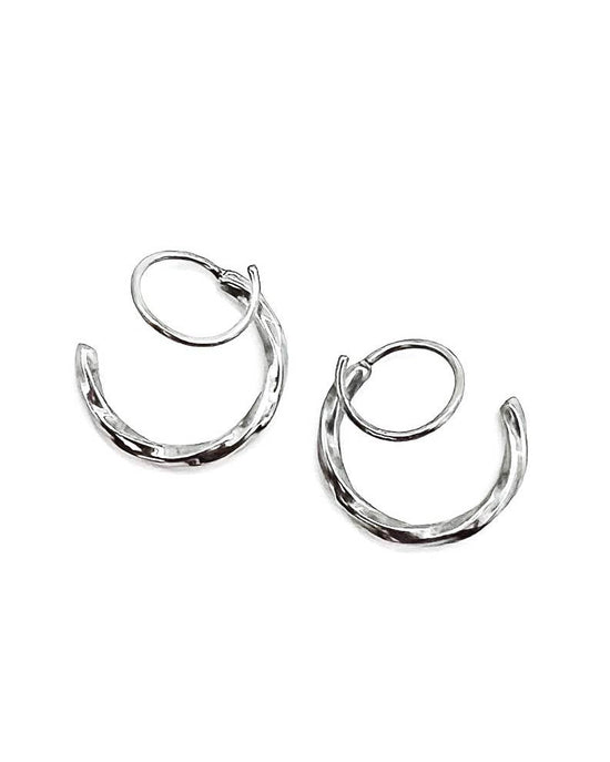 Fate Silver Twist Hoop Earrings || Choose Color Gold Silver