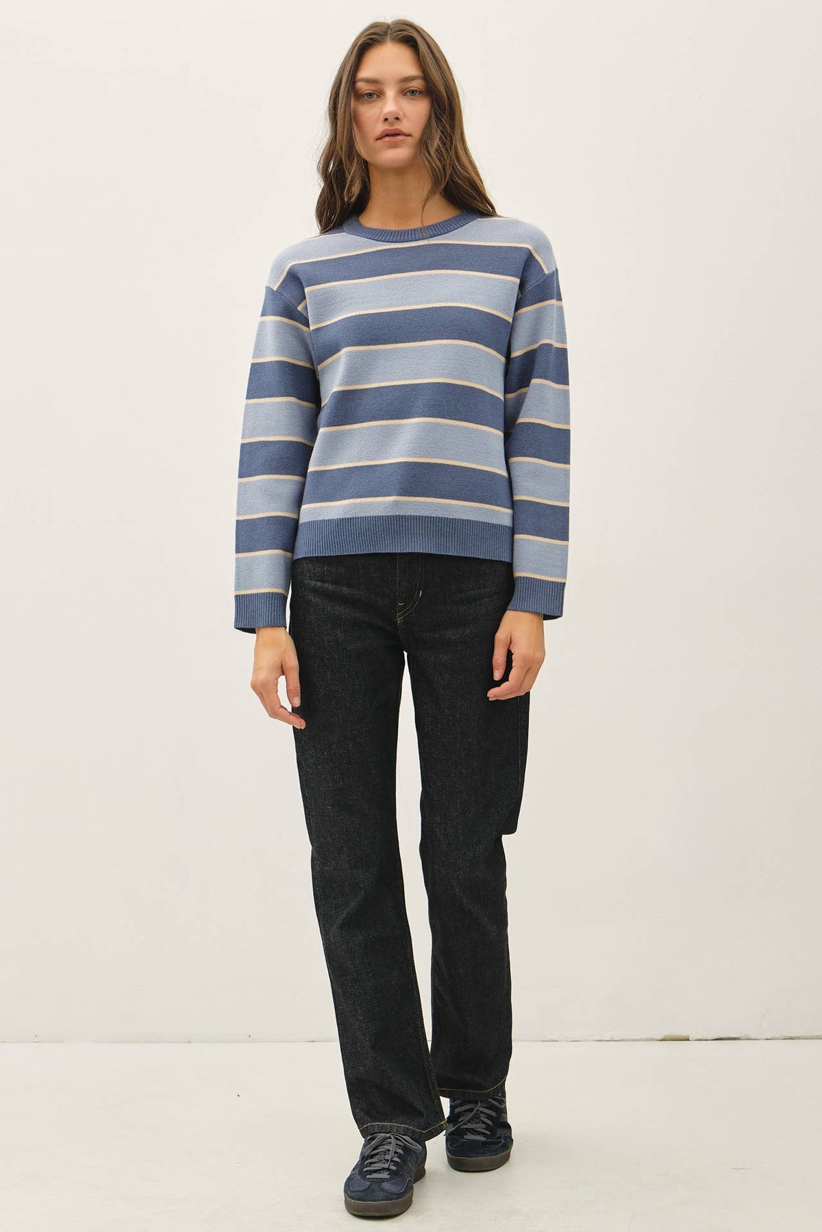 KENNY BOXY FIT MULTI STRIPED SWEATER