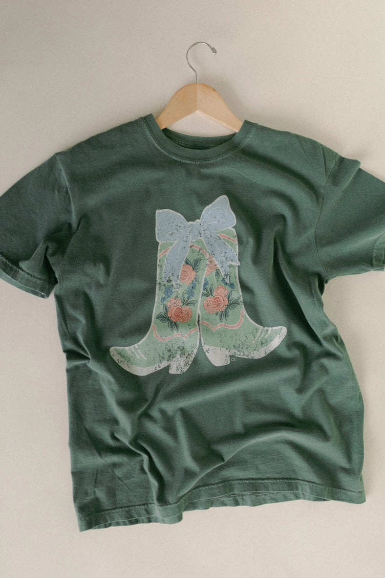 Cowgirl Floral Boots Tee