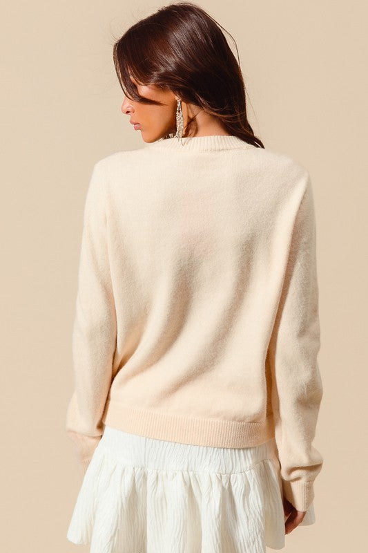 Golden Memories Bow Sweater