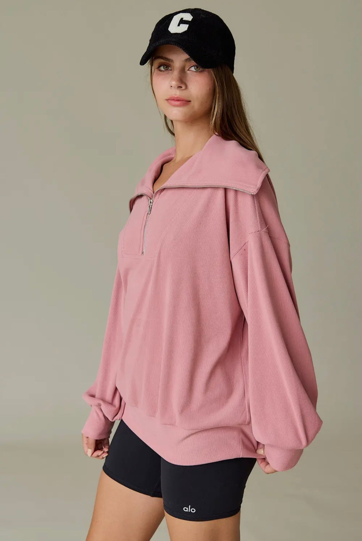 Emilia Soft Ribbed Pullover Sweatshirt