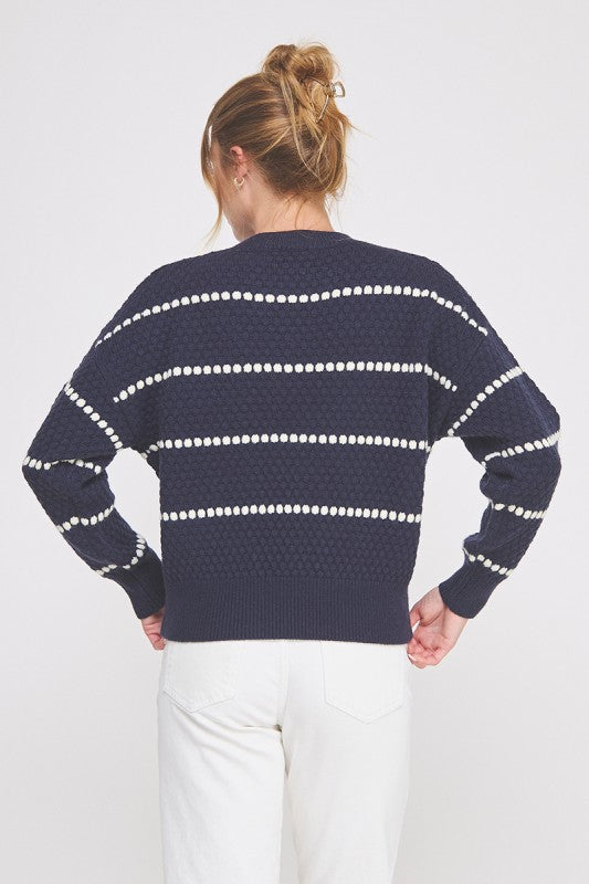 AllieRose Navy Striped Sweater