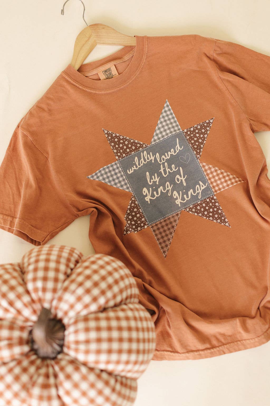 Quilt Patch Wildly Loved By The King Short Sleeve Tee