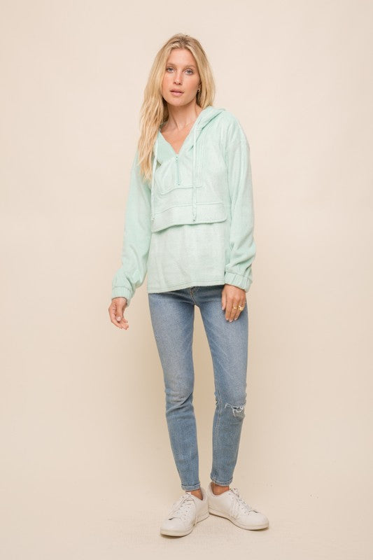 Cozy Mint Fleece Hoodie