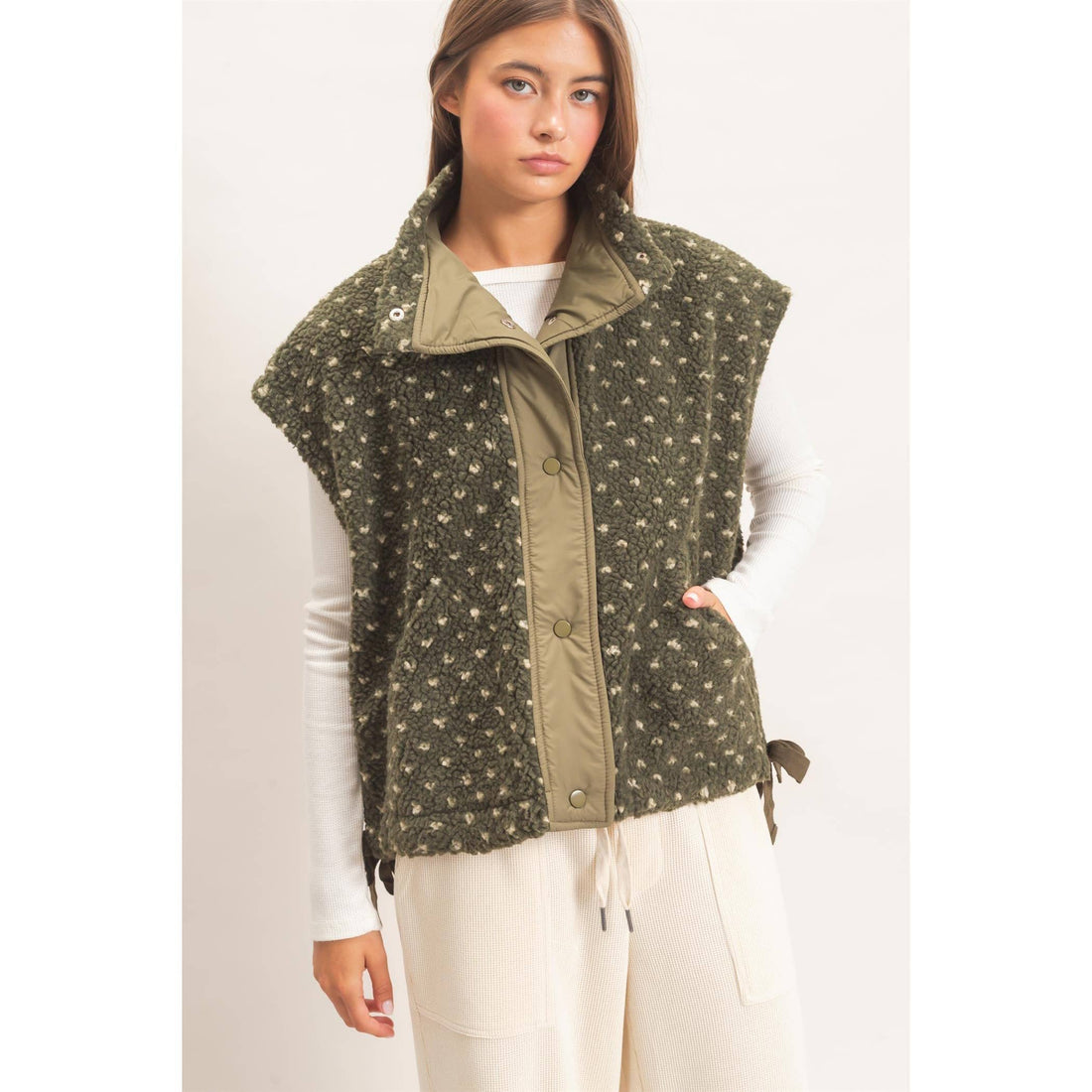 Lennie Polka Dot Sherpa Vest