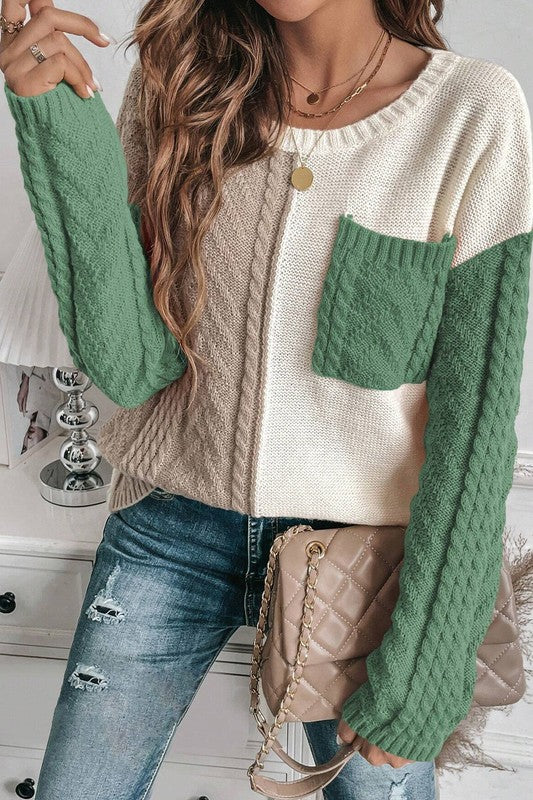 Fall Walk Colorblock Sweater