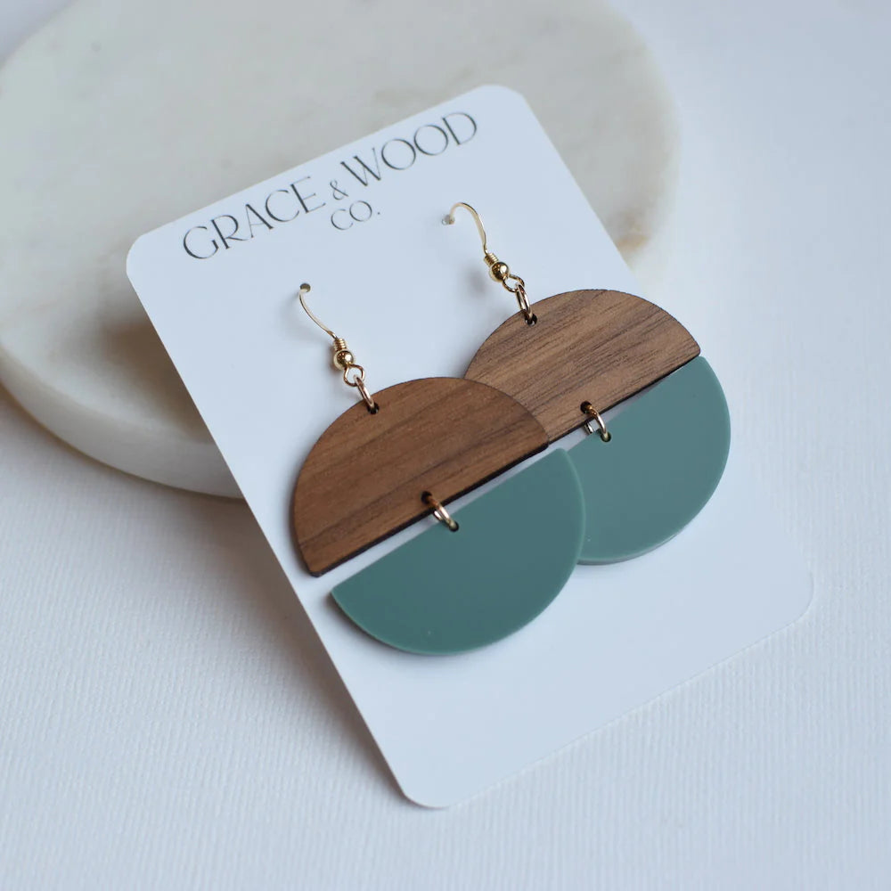 Lottie Dark Sage Earrings