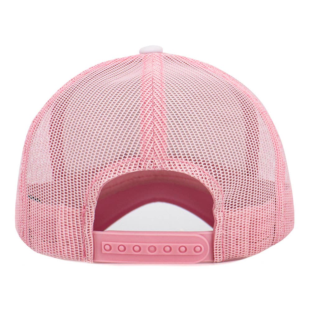WAKE LAKE Mesh Back Trucker Hat: Light Blue,White