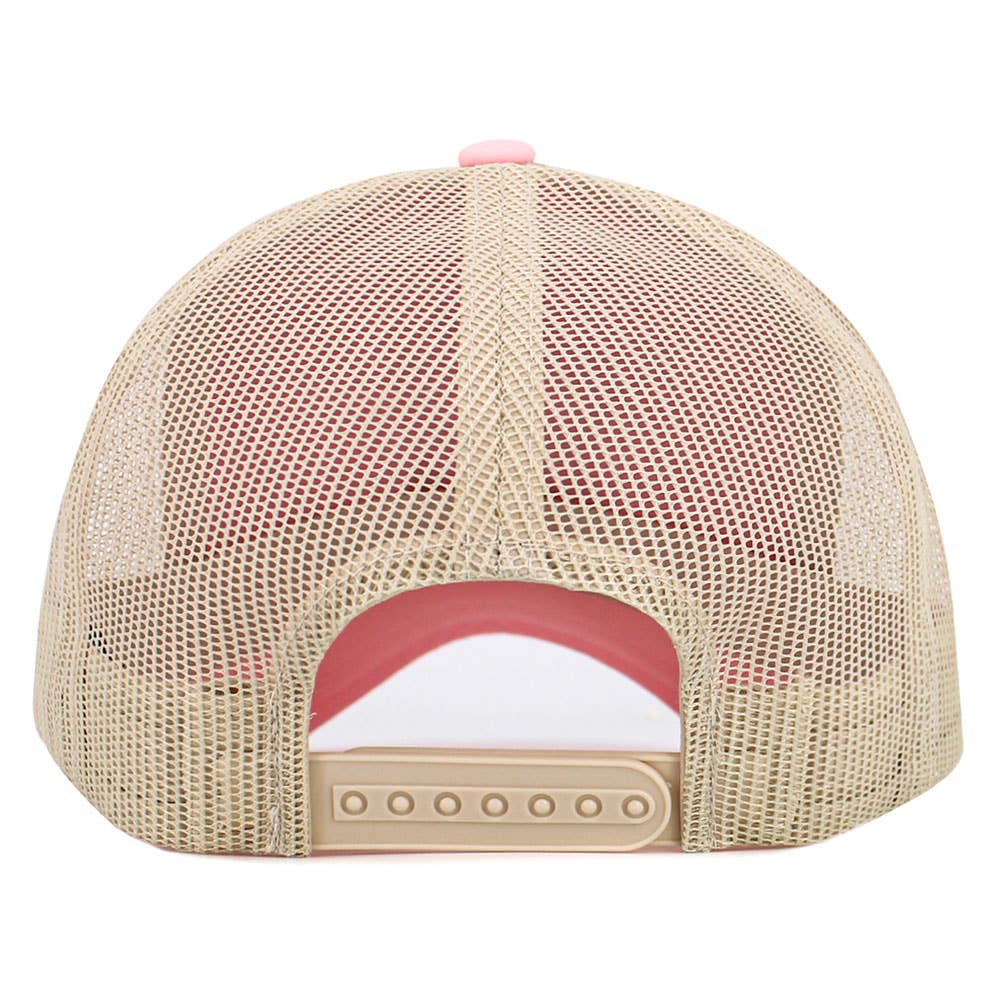 WAKE LAKE Mesh Back Trucker Hat: Light Blue,White