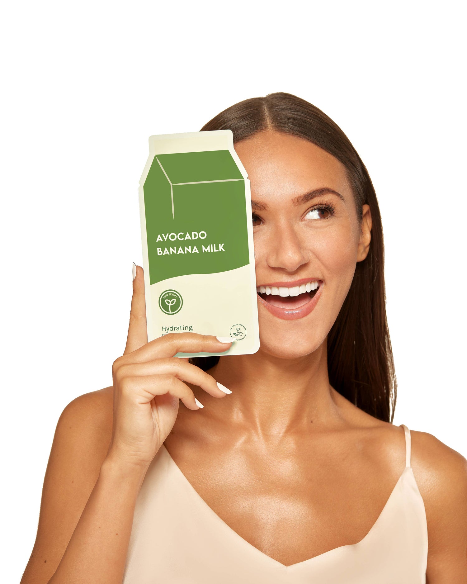 Avocado Banana Milk Hydrating Plant-Based Milk Sheet Mask: With Peg Hole