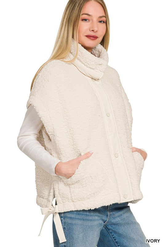 The New Fit Sherpa Snap Vest