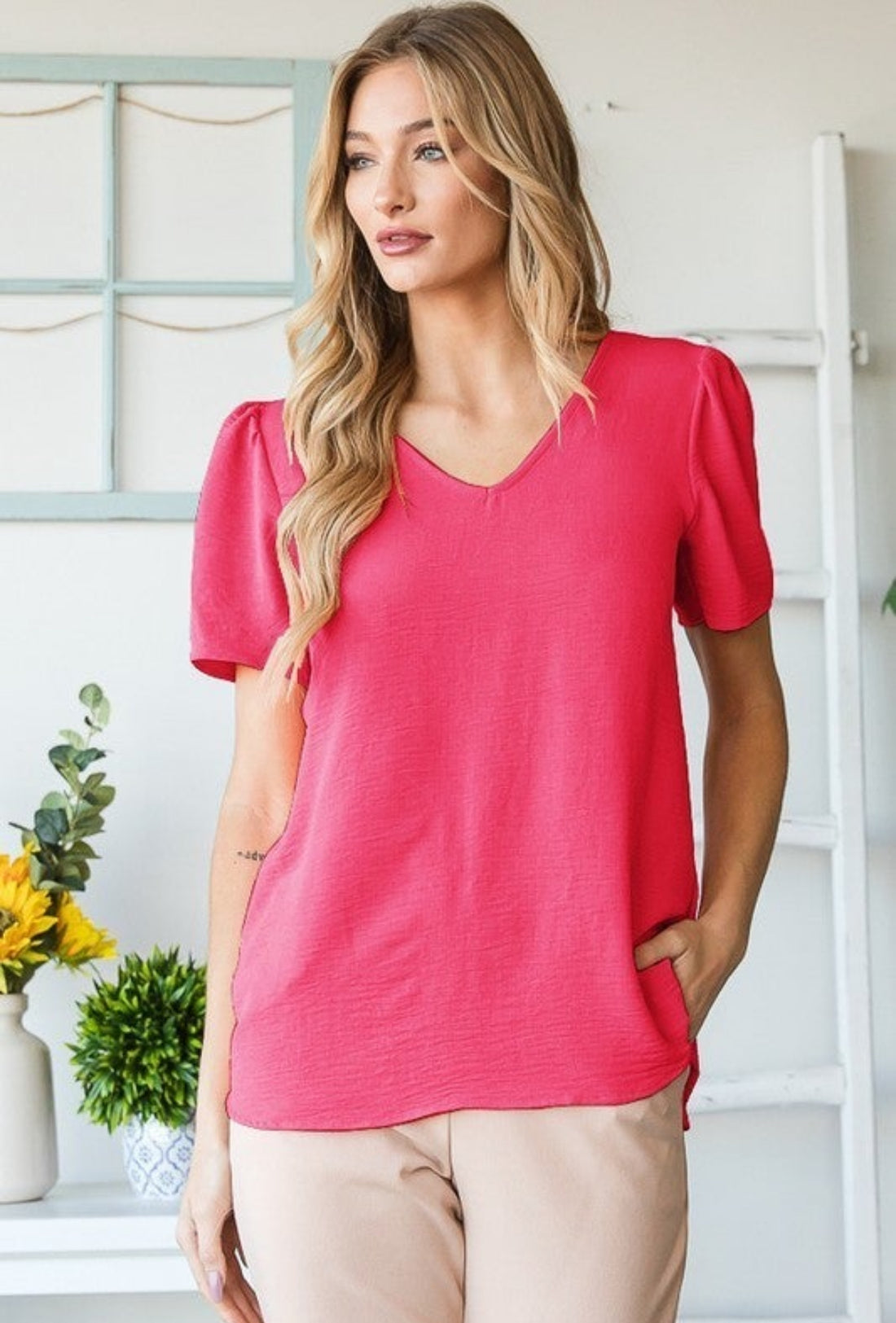 Hot Pink Airflow Blouse