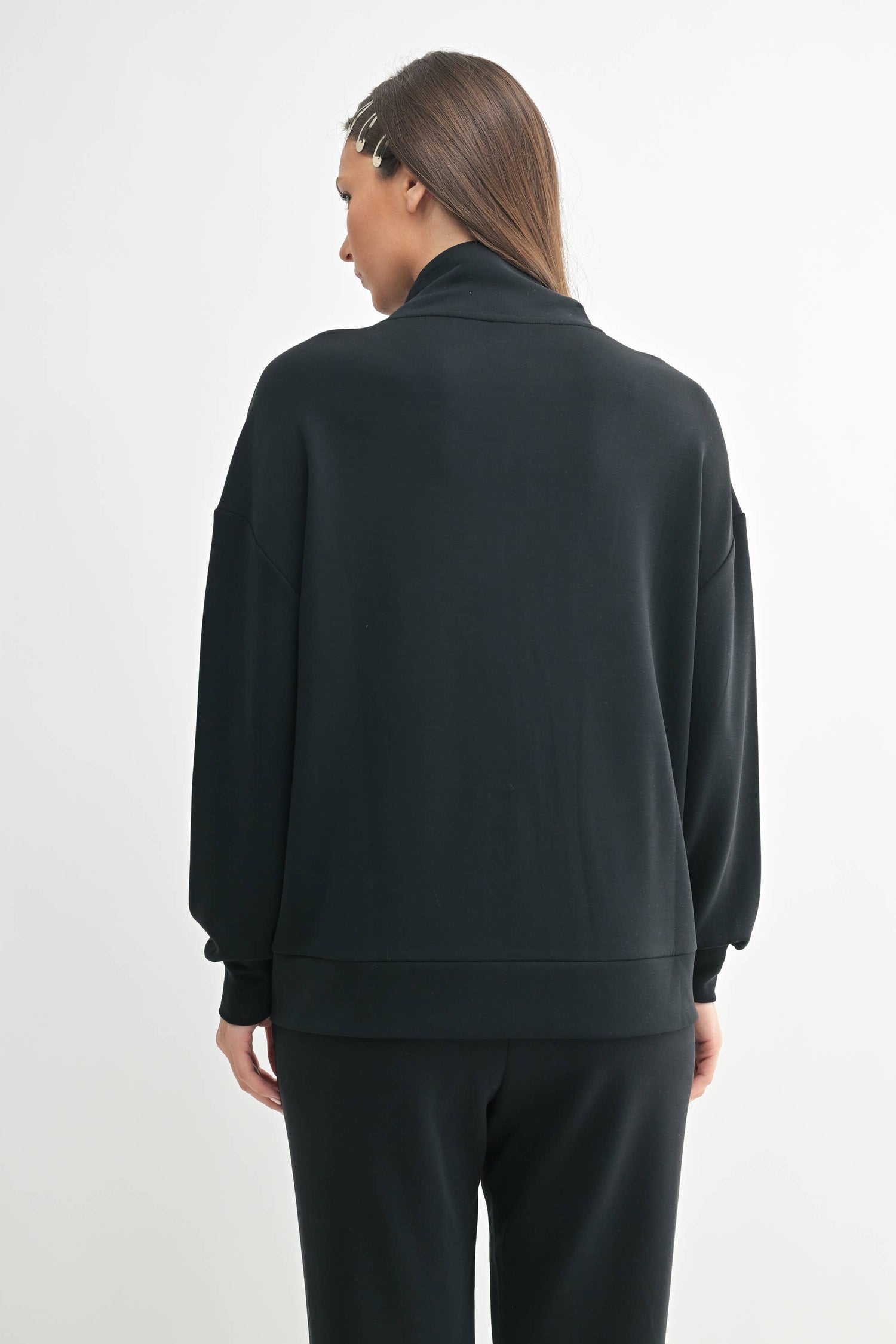 Laguna Gold Trim Scuba Zip-Up Jacket: Black