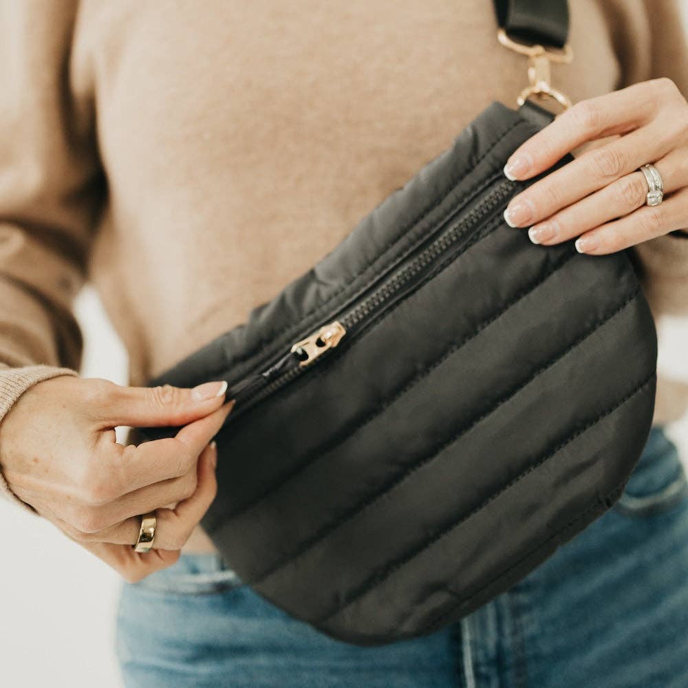 Jolie Puffer Bum Bag: Light Denim
