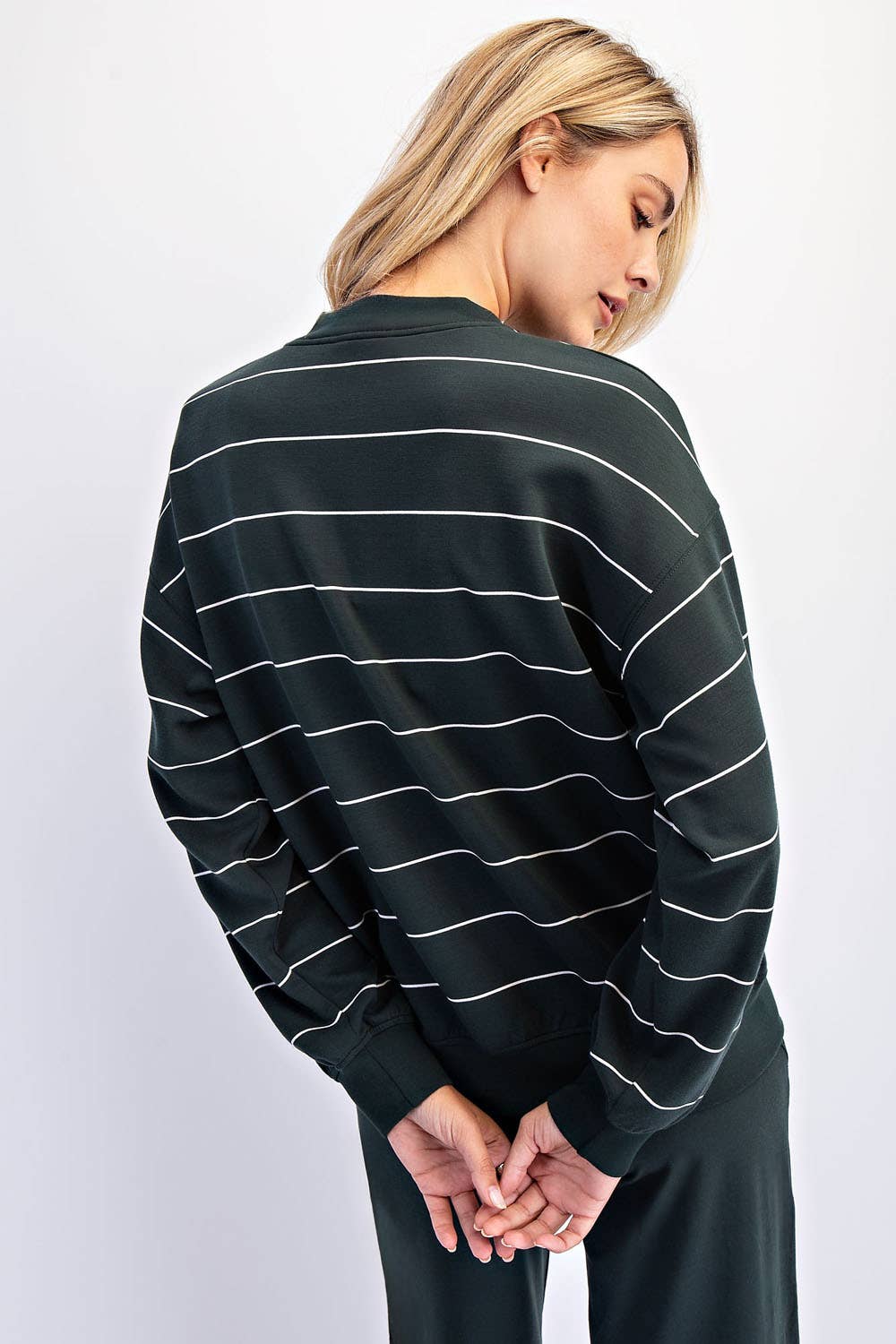 Scuba Striped Sweatshirt: Dk Cherry/Cream