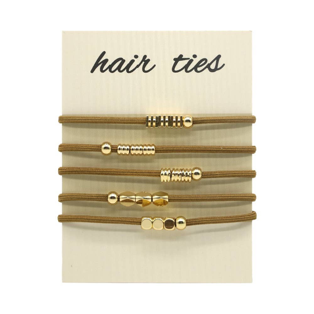 Beaded Boho Hair Ties Black