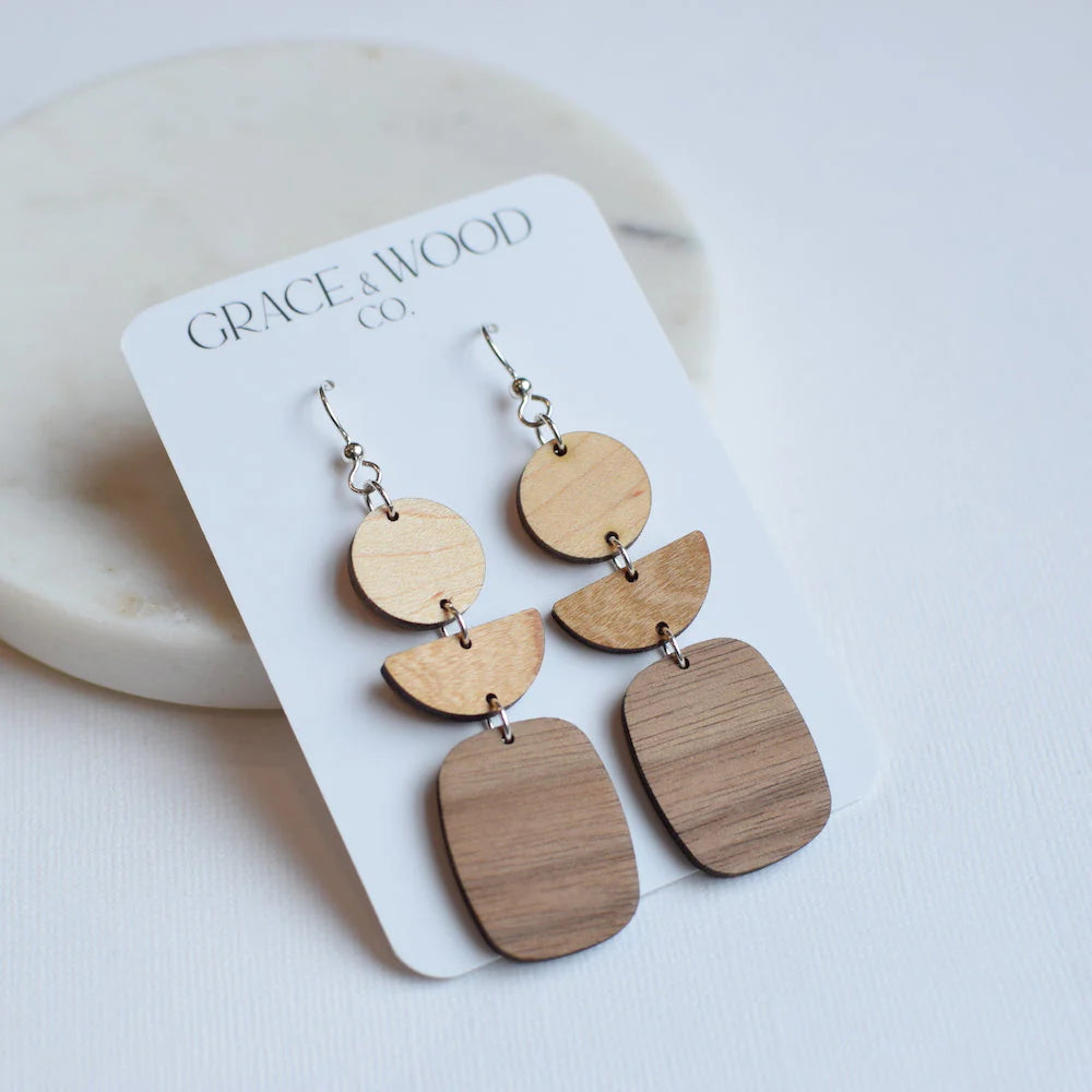 Wooden Ombré Earring