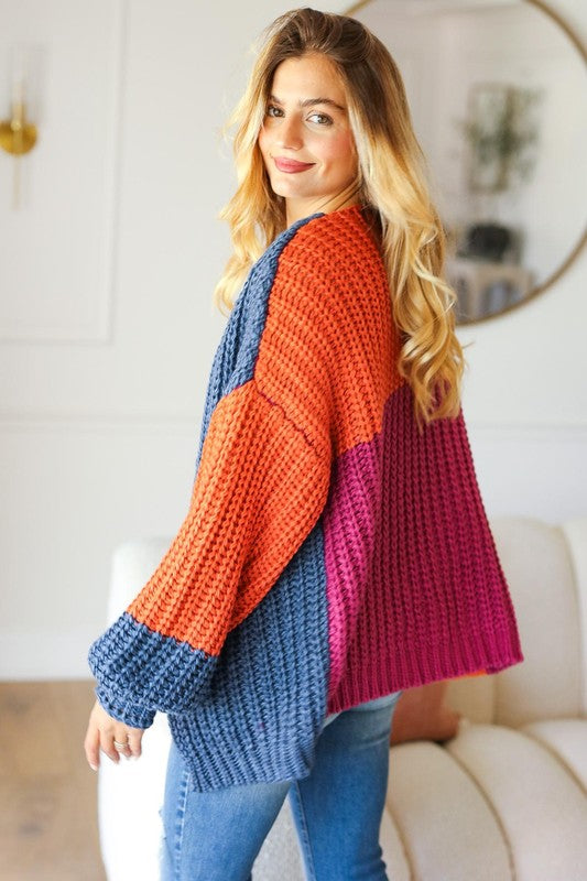 I’m Just Happy Colorblock Cardigan