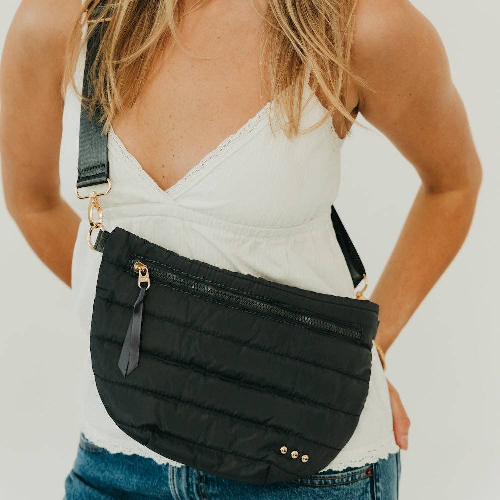 Jolie Puffer Bum Bag: Light Denim