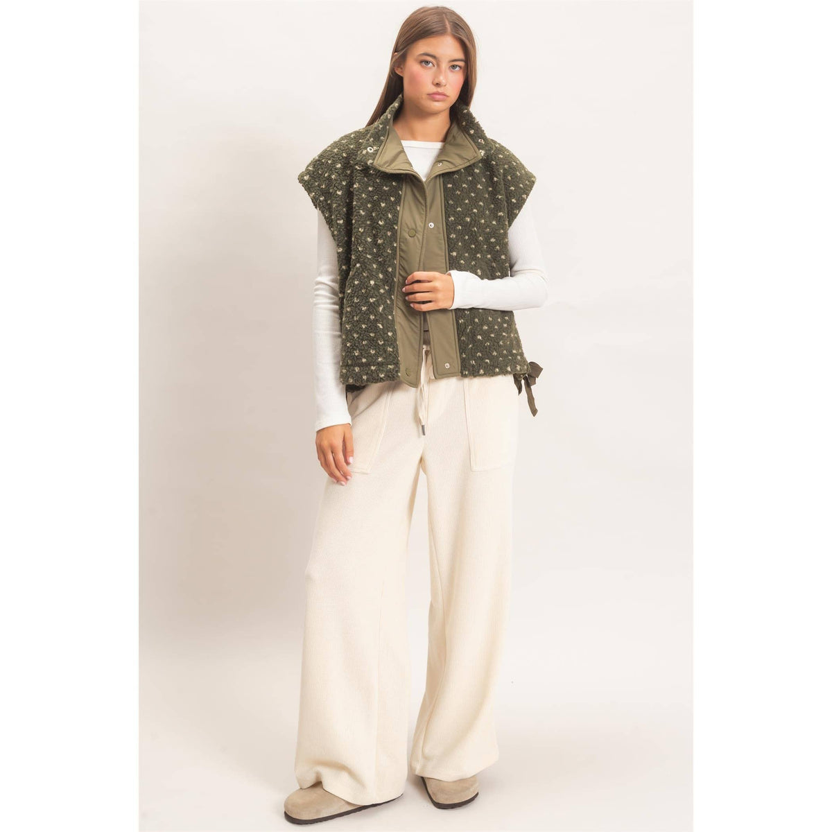 Lennie Polka Dot Sherpa Vest