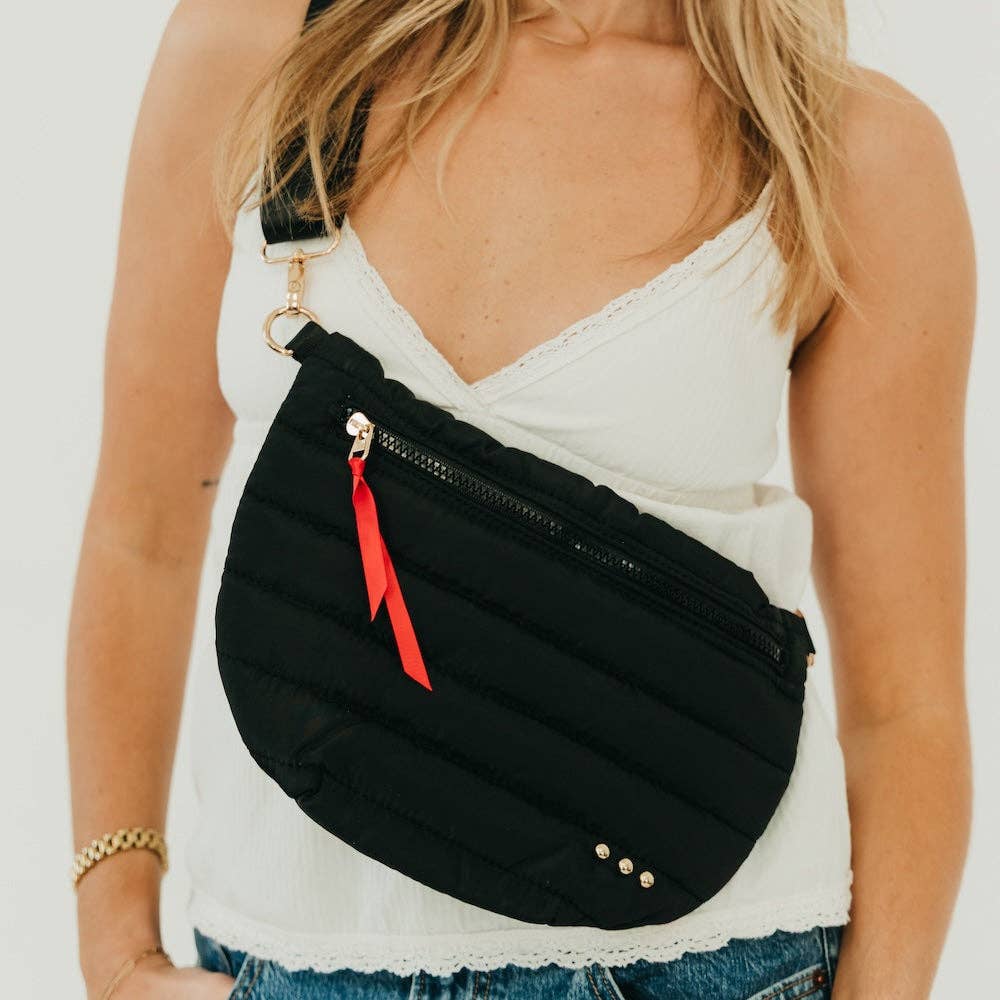 Jolie Puffer Bum Bag: Light Denim