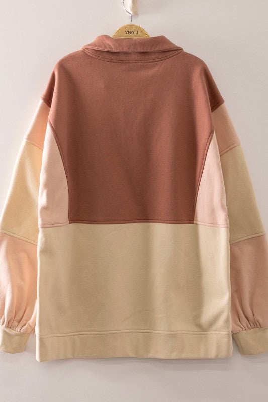 Mauve Moment Snap Sweatshirt
