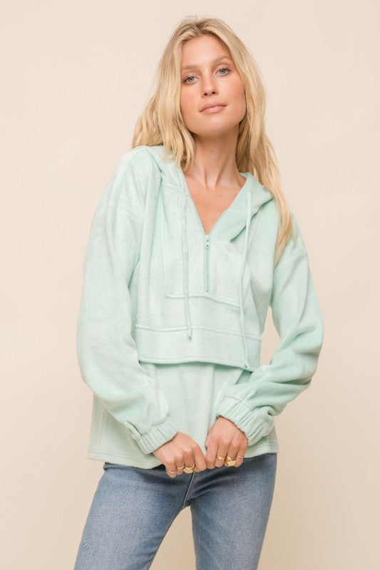 Cozy Mint Fleece Hoodie