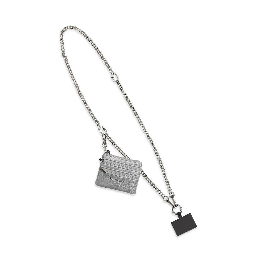 Clip &amp; Go Crossbody Phone Accessory : Silver