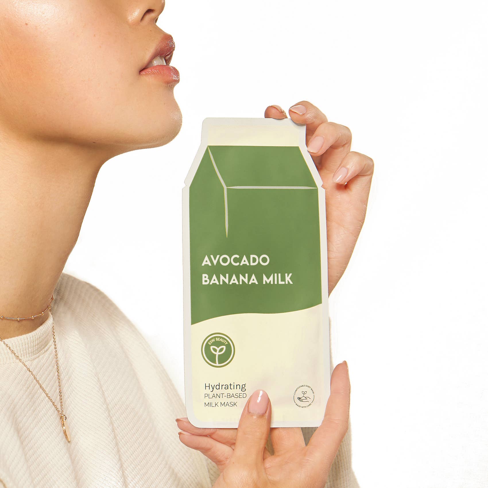 Avocado Banana Milk Hydrating Plant-Based Milk Sheet Mask: With Peg Hole
