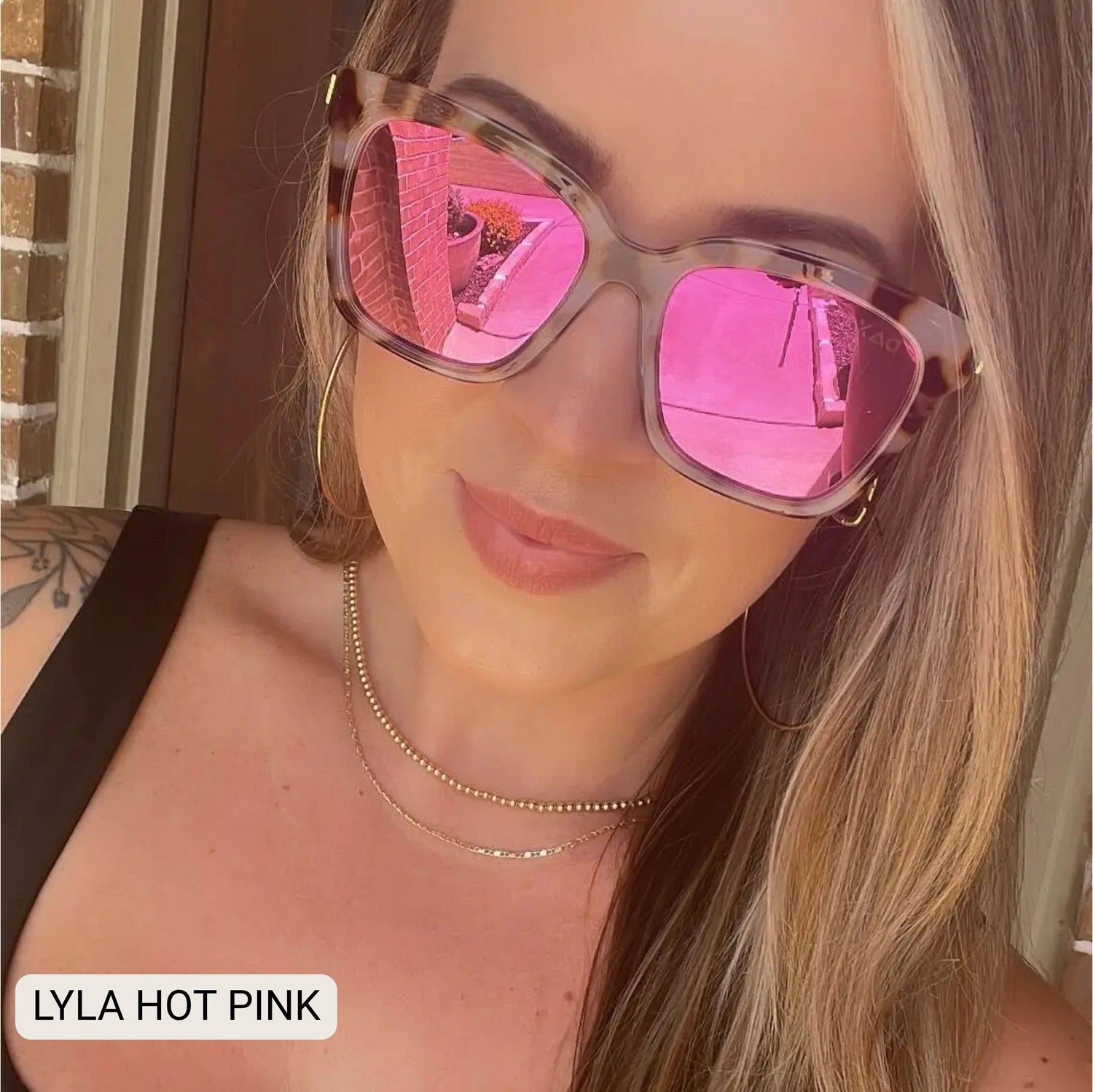 Lyla - Polarized Medium Cat Eye Sunglasses: Black