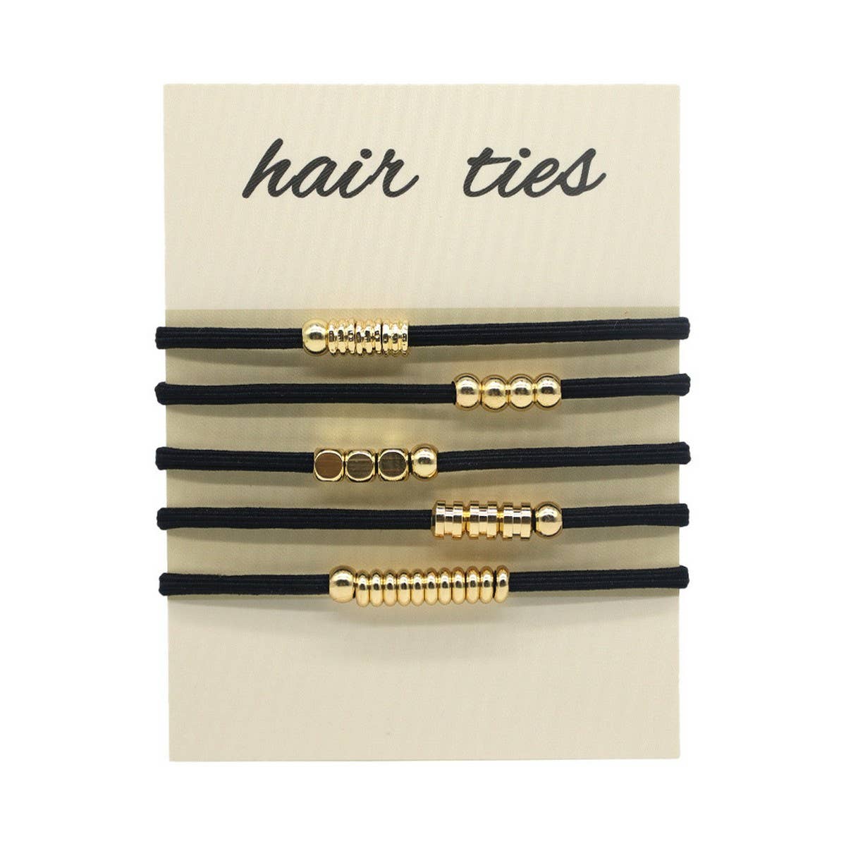 Beaded Boho Hair Ties Black