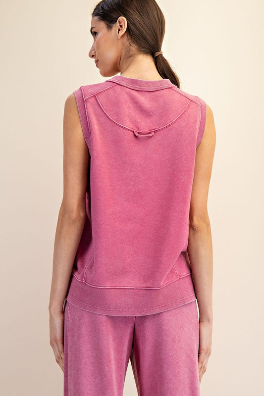 Rosey Outlook Washed Terry Tank