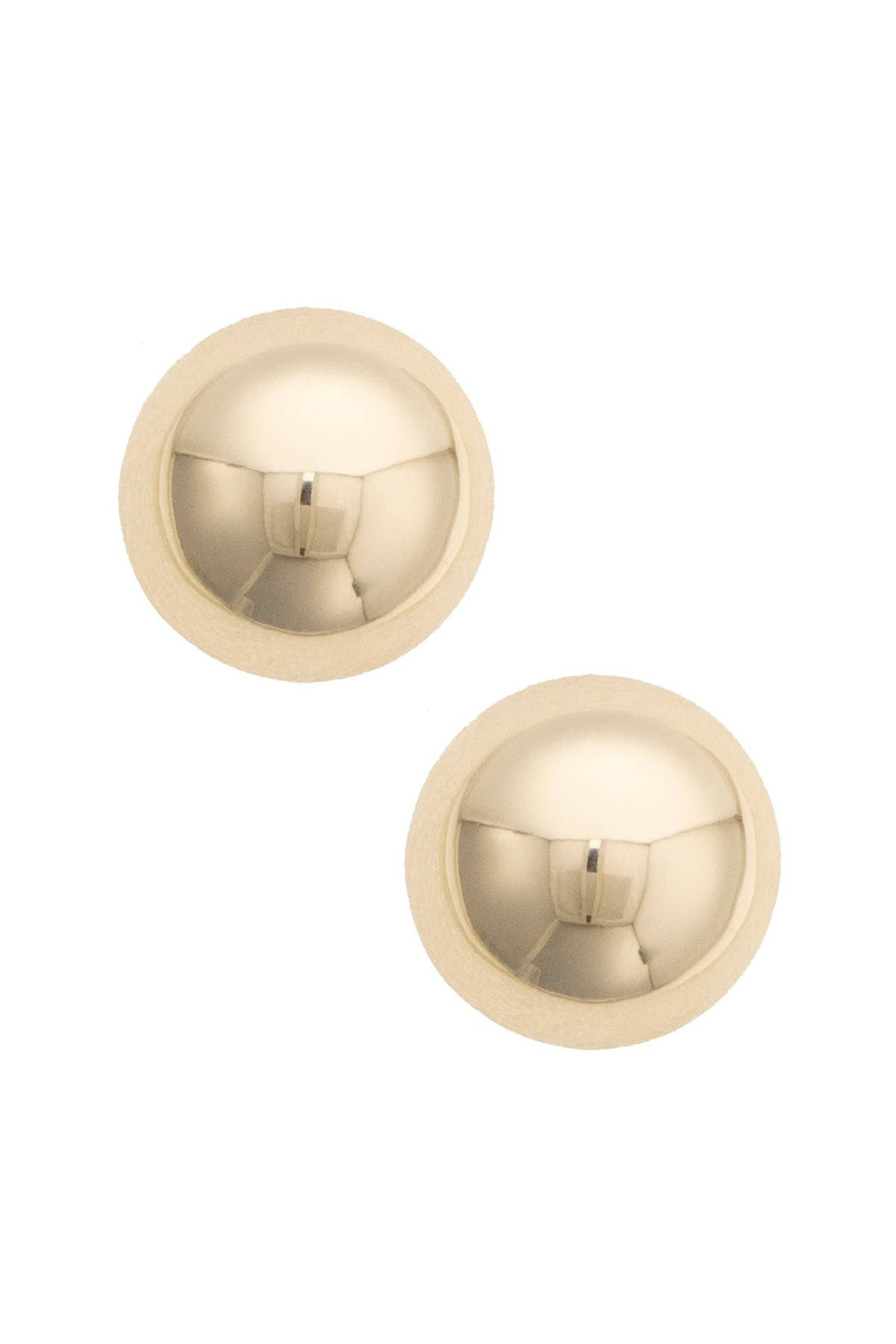 Dome Icon Stud Earrings in Shiny Gold