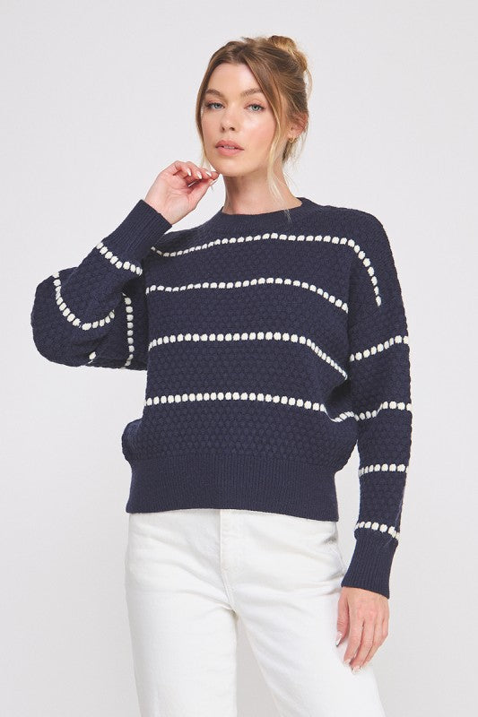 AllieRose Navy Striped Sweater